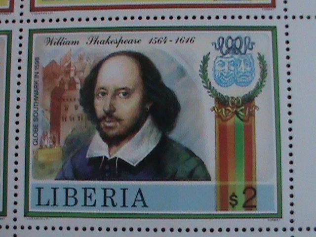 LIBERIA STAMP: 1987-SC#1060 SHAKESPEARE PLAYS MNH FULL  SHEET,