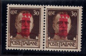 Torino Cent. 30 no. 492 pair double overprint