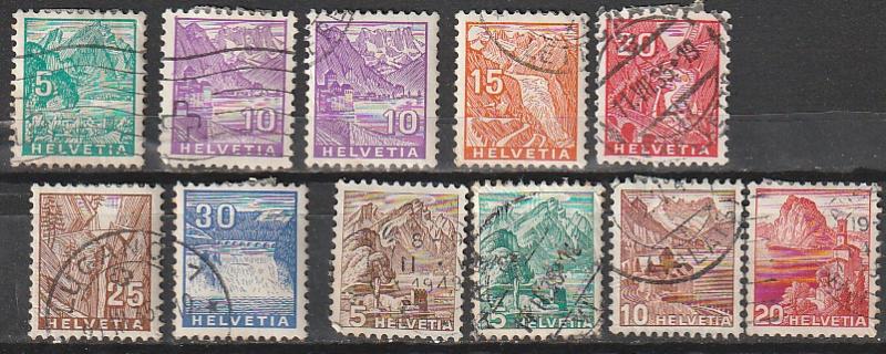 #220-25,228,230B,232 Switzerland Used