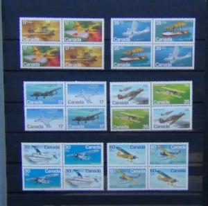 Canada 1979 Aircraft in Blocks x 4 1st 2nd & 3rd Series MNH 