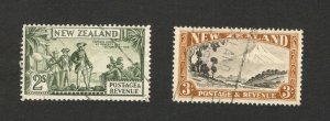 NEW ZEALAND-USET OLD PREDECIMAL STAMP-Mount Egmont-3S+2S-1935/1936.