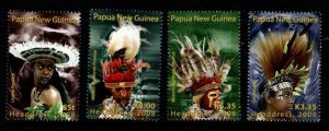 PAPUA NEW GUINEA SG1255/8 2008 TRADITIONAL HEADDRESS MNH