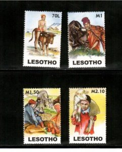 Lesotho 2005 - Herd Animals Cows Bulls - Set of 4 Stamps - Scott #1385-8 - MNH