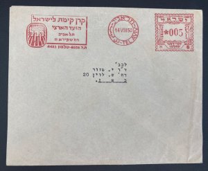 1950 Tel Aviv Israel Meter Cancel Commercial Cover