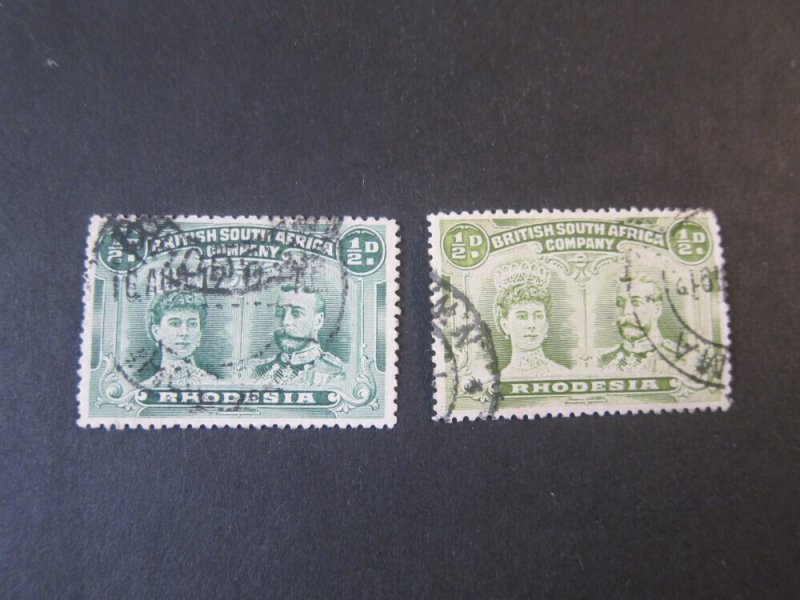 Rhodesia 1910 Sc 101,101a FU