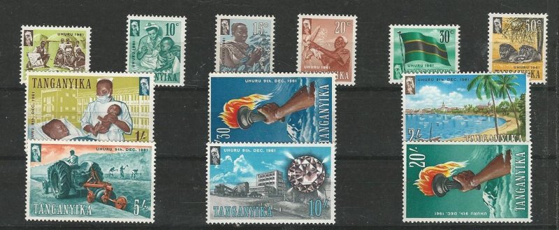 Tanganyika, Postage Stamp, #45-56 Mint Hinged, 1961, JFZ