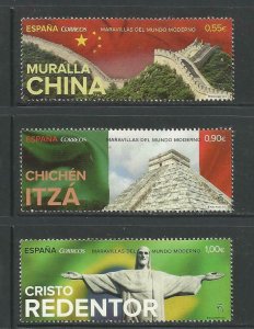 SPAIN 2015. Wonders of the Modern World. Full set of 3 stamps . Ed# 4953/55. NHM