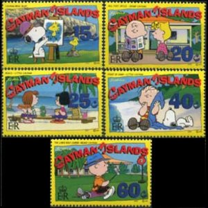 CAYMAN IS. 2002 - Scott# 849/54 Peanuts Comic 15-60c NH