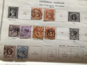 Australia Victoria early used stamps on folded page A11615