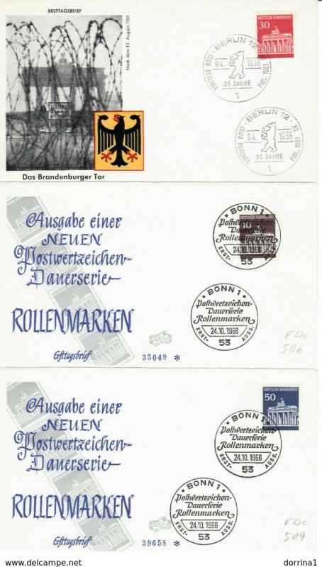 Lot 17 FDC Germany 1966-1991 - FIRST DAY COVERS - bonn Berlin Nurnberg