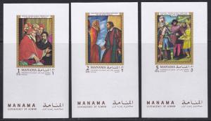 Manama M # 277-282, Life of Michelangelo Mini Sheets, NH