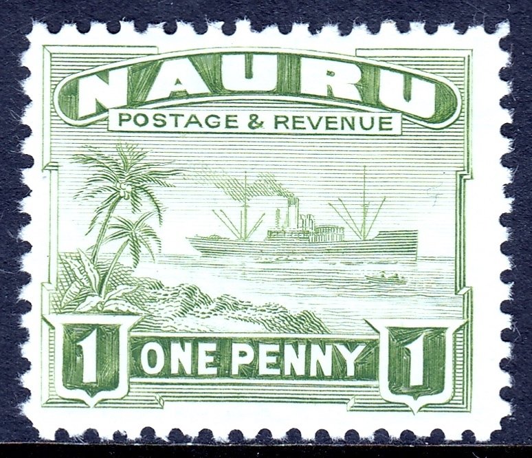 Nauru - Scott #18a - Glazed white paper, P11 - MH - SCV $2.50