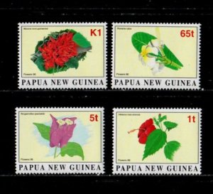 Papua New Guinea 1996 - Flowers Nature - Set of 4 Stamps - Scott #907-910 - MNH