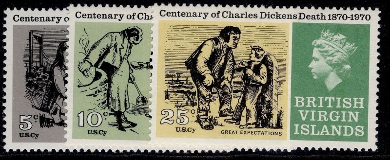 British Virgin Islands MNH SG 257-9 Centenary Of Charles Dickens Death 1970