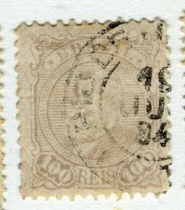 BRAZIL; 1880s early classic numeral issue used 100r. value