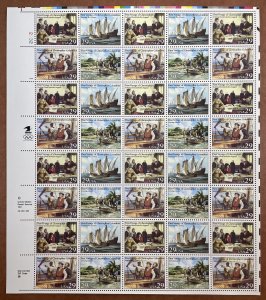 Scott 2620 FIRST VOYAGE OF COLUMBUS Sheet of 40 US 29¢ Stamps MNH 1992