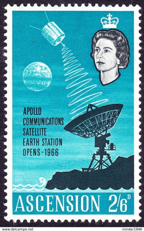 ASCENSION ISLAND 1966 2/6 Black & Turquoise Opening of Apollo Space Station S...