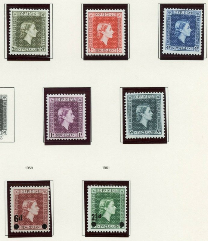 NEW ZEALAND SELECTION 1954//69 ISSUES  ON PAGES  MINT NH SCOTT $181.00