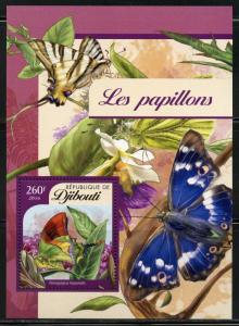 DJIBOUTI  2017  BUTTERFLIES  SET OF FOUR SOUVENIR SHEETS  MINT