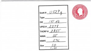 Scott# U429g  Die 141 UPSS#2278 US envelope.