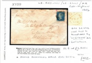 GB SCOTLAND Cover *Wigtown* MX Provincial Use 1840 2d Blue Garliestown 1842 X159 