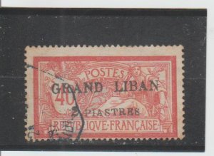 Lebanon  Scott#  33  Used  (1924 Surcharged)