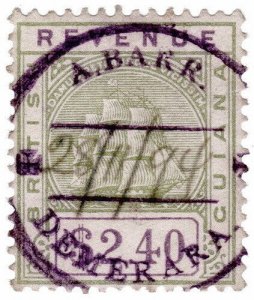 (I.B) British Guiana Revenue : Duty Stamp $2.40 (1889)