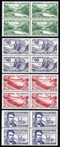 Switzerland Stamps # B57-60 MNH XF Blocks Of 4 Scott Value $56.00