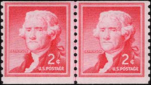US #1055a JEFFERSON MNH LINE PAIR