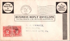 United States Pennsylvania Shenandoah 1935 machine  Business Reply Envelope  ...
