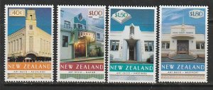 1999 New Zealand - Sc 1569-72 - MNH VF - Art Deco Buildings