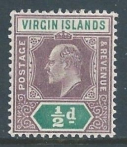 Virgin Islands #29 NH 1/2p Edward VII