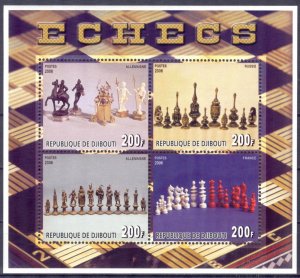 Djibouti 2006 Chess Pieces Sheet MNH