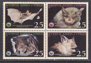 Cyprus, Fauna, WWF, Animals, Bats MNH / 2003