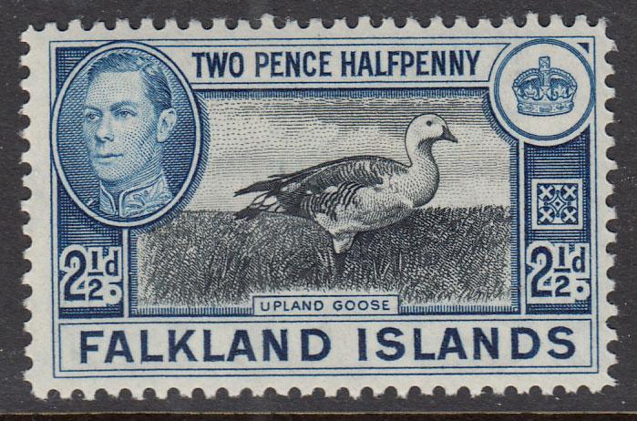 Falkland Islands KGVI 1938 2.5d Black Blue SG152 Mint Never Hinged