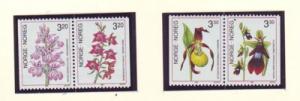 Norway Sc 970-3 1990 Orchids stamp mint NH