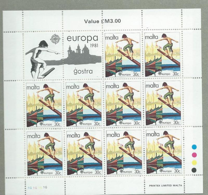 Malta #585 30c 1981 Europa (MNH) Full Sheet