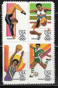 US#C101-104 $0.28 Summer Olympics  block of 4 (MNH) CV $4.25