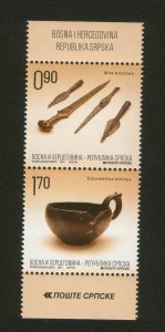 BOSNIA-SERBIA-MNH** PAIR-ARCHAELOGICAL FINDINGS IN DONJA DOLINA-2014.