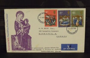 15432   GREAT BRITAIN   FDC # 645-647     Christmas 1970