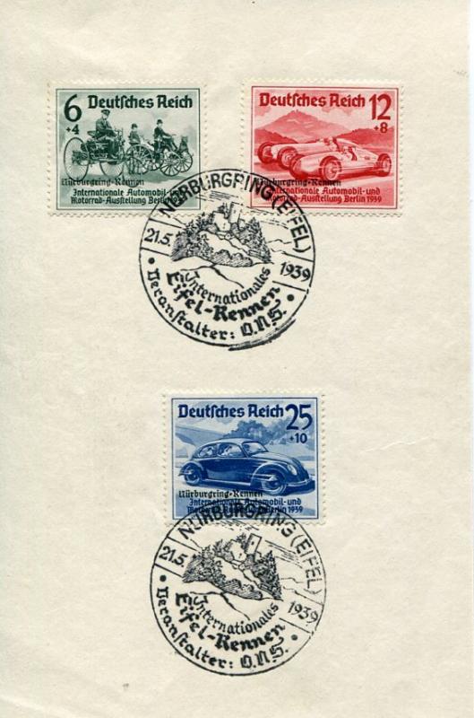 Germany #B141-43 on card - special race cancel  