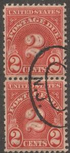 Usa stamp, Scott# J81, used pair of stamps, perf 11.0 x 10.5, 2 cent, #J81-2