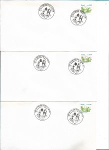 ARGENTINA 1991 6 COVERS VISIT OF JOHN PAUL II TO DIFF CITIES IN BRAZIL CANCELS