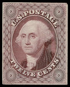 U.S. #17-E2 die on India of almost complete design, cut close; small thin, VF