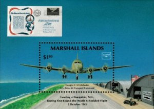 Marshall Islands 1986 - Ameripex '86, Plane Landing - Souvenir Sheet - 114 - MNH