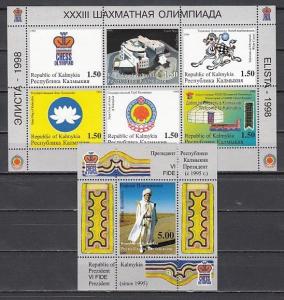 Kalmykia, 1998 Russian Local. 33rd Chess Olympiad sheet and s/sheet.