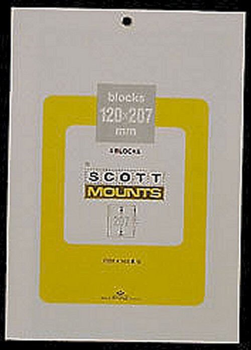 Prinz Scott Stamp Mount 120/207 mm - CLEAR - Pk of 4 (120x207  120mm) PRECUT 965