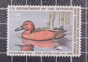 Scott RW52 1985 $7.50 Duck Stamp MNH PSE Cert Grade 95 SCV $70.00