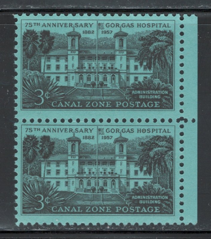 Canal Zone 1957 75th Anniversary of Gorgas Hospital Scott # 148 MNH Pair