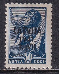 Latvia Russia 1941 Sc 1N18 World War 2 Occupation Overprinted Aviator Stamp MH